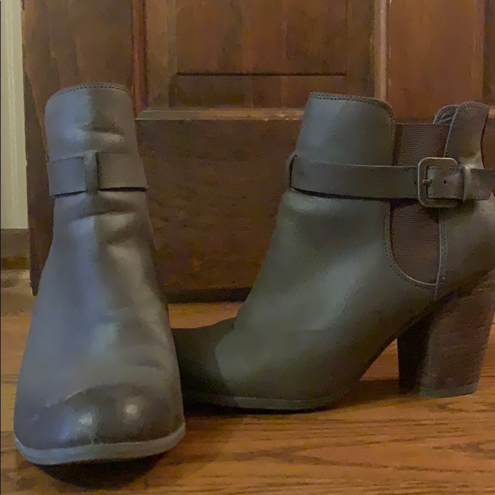 Grey Heeled Booties